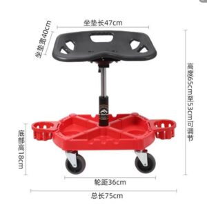 Rolling Padded Seat Adjustable Height Seat 330lbs Capacity Rolling Mechanic Creeper Stool