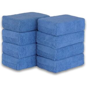 ShineOpen Dual Sided Ceramic Coating Applicator Soft Microfiber Car Cleaning Sponge with Foam Pads