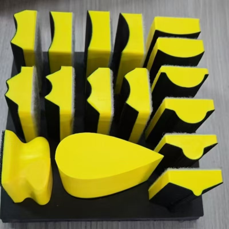 9 Piece Set PU Hand Sanding Block Set Contoured Profile Sander Block High Moldings Woodworking Auto Paint Crafts Cleaning - 图片 4