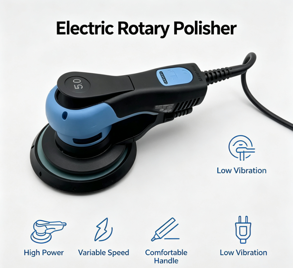Electric Random Orbital Car Polisher, Variable Speed DA Buffer Sander for Auto Detailing, Car Paint Scratch Removal & Waxing - 图片 3