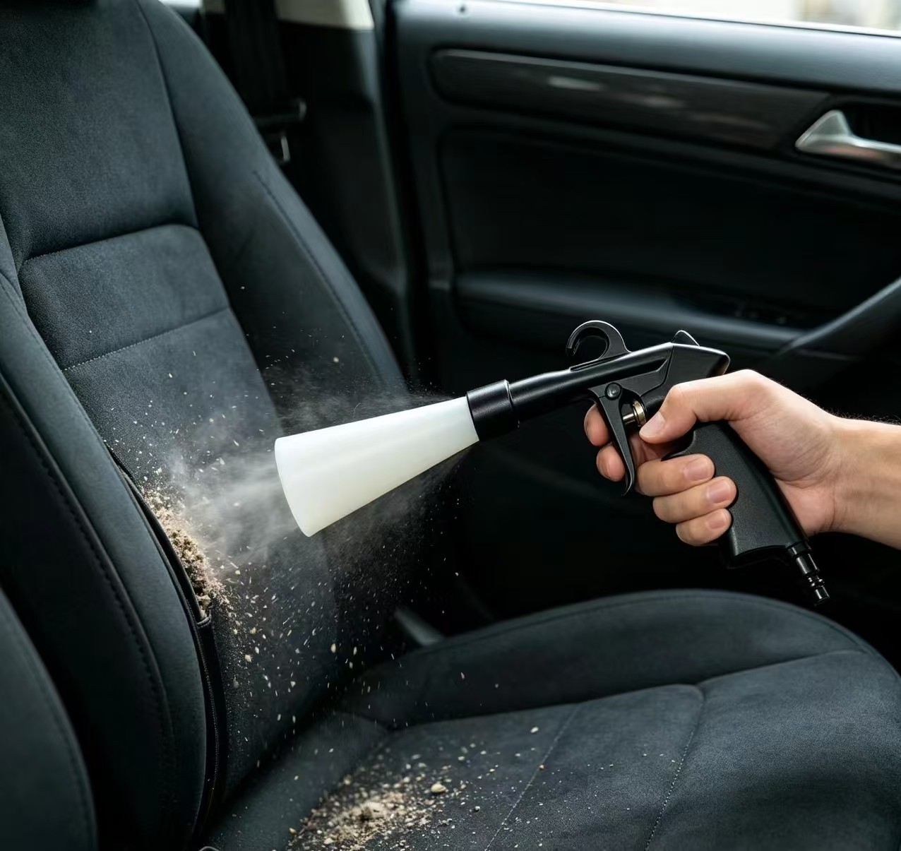 Car Interior Air Cleaning Gun, Pneumatic Tornador Cleaning Gun for Car Seat Dashboard Carpet Deep Washing - 图片 2