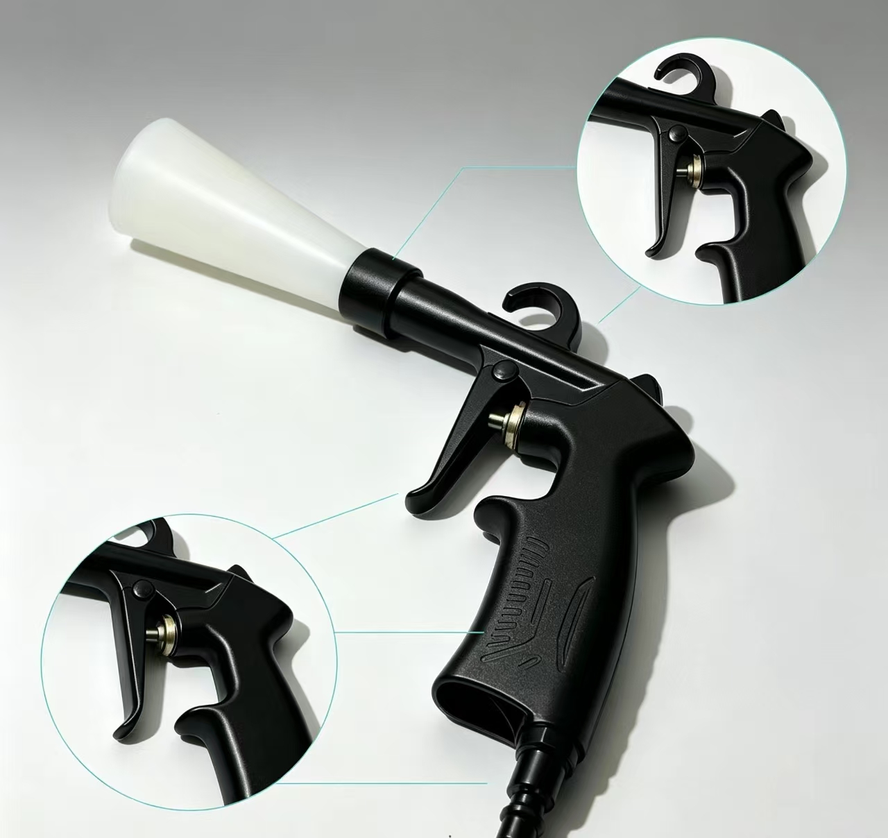 Car Interior Air Cleaning Gun, Pneumatic Tornador Cleaning Gun for Car Seat Dashboard Carpet Deep Washing