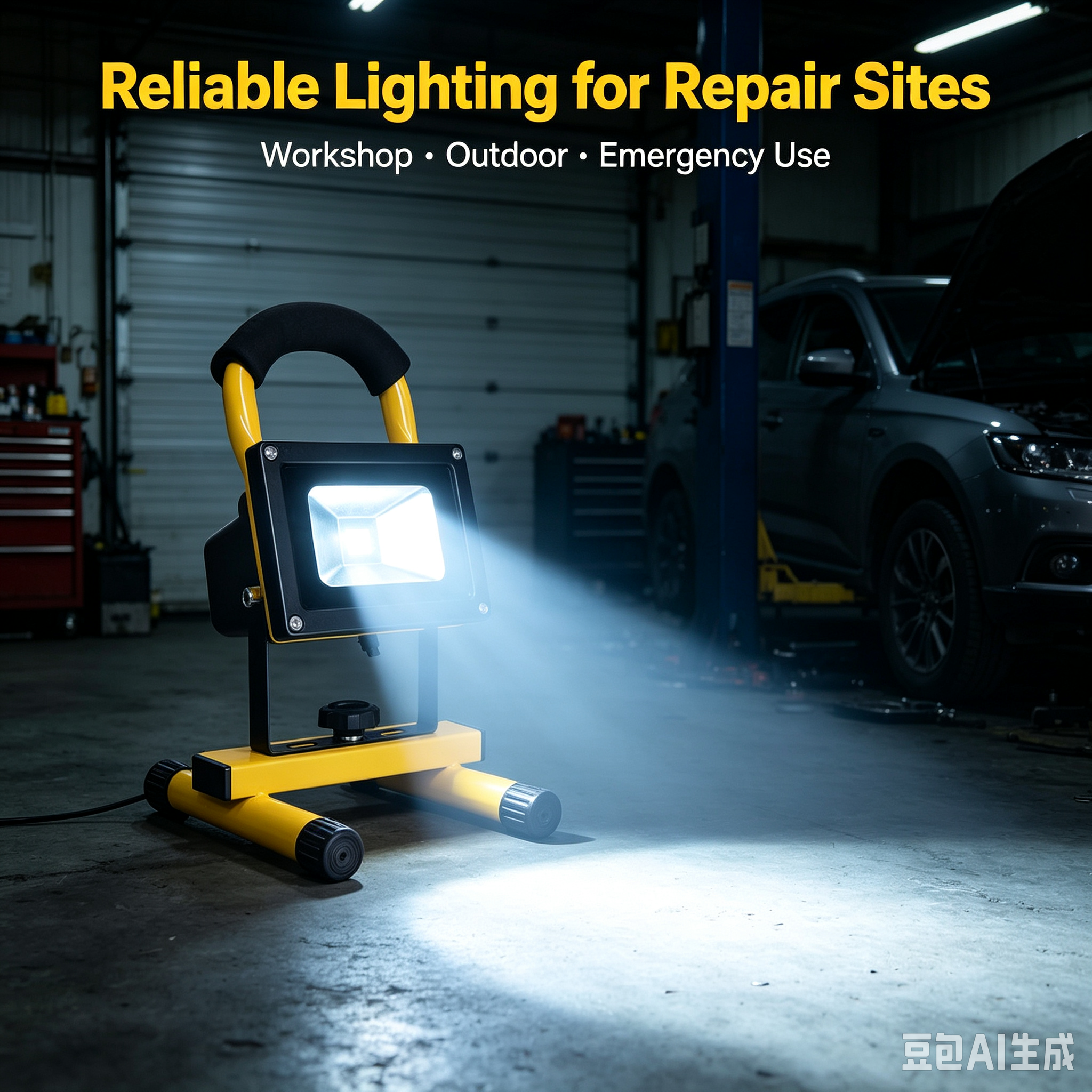 Portable LED Work Light, Rechargeable Flood Light with Adjustable Stand for Workshop, Outdoor and Emergency Lighting - 图片 3